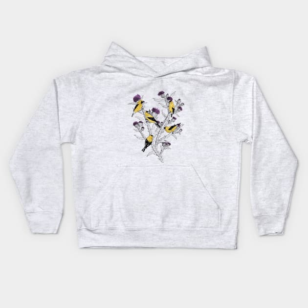 Goldfinches Kids Hoodie by Warbler Creative